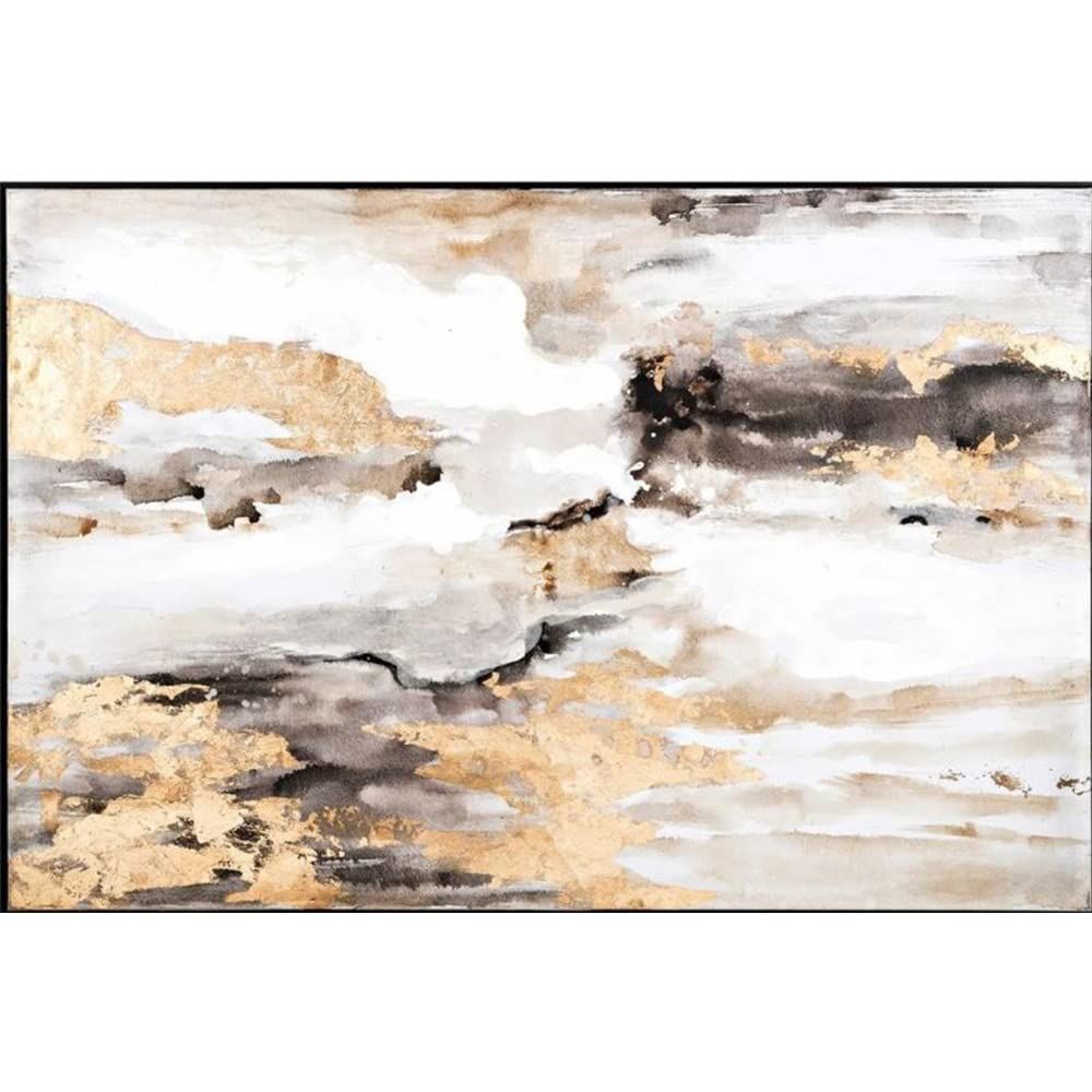 Handmade Canvas Acrylic Framed Painting Milky Clouds, 2 x 2 Feet, Set of 1