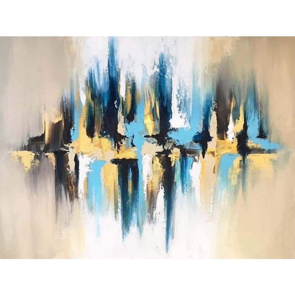Handmade Canvas Acrylic Framed Painting Colorful Spikes, 2 x 3 Feet, Set of 1