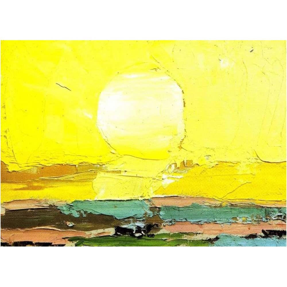 Handmade Canvas Acrylic Framed Painting The Sunset, 2 x 3 Feet, Set of 1