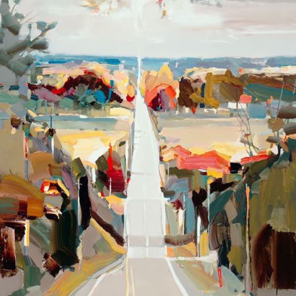 Handmade Canvas Acrylic Framed Painting A Path Way, 2 x 3 Feet, Set of 1