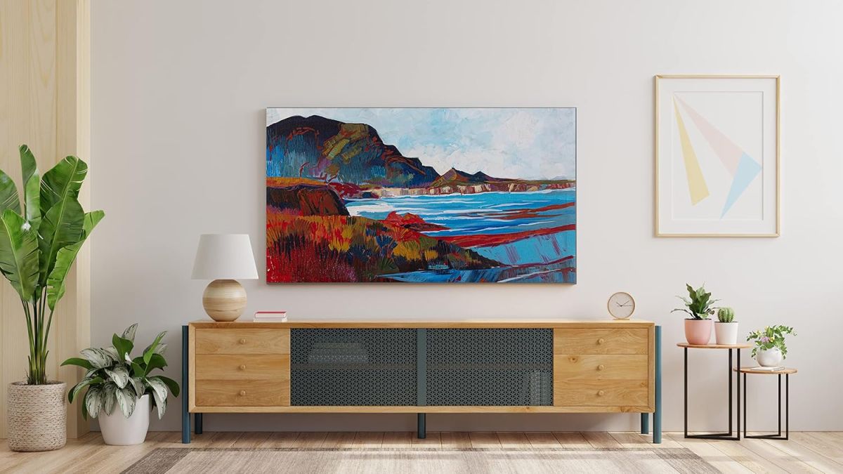 Handmade Canvas Acrylic Framed Painting At River Bank, 3 x 2 Feet, Set of 1