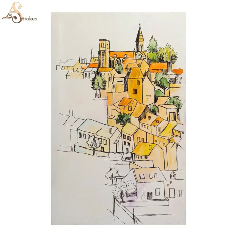 Abstract Smart City Canvas Painting