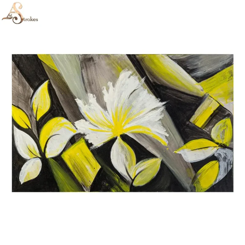 Acrylic Abstract Flower Canvas Painting Wall Art