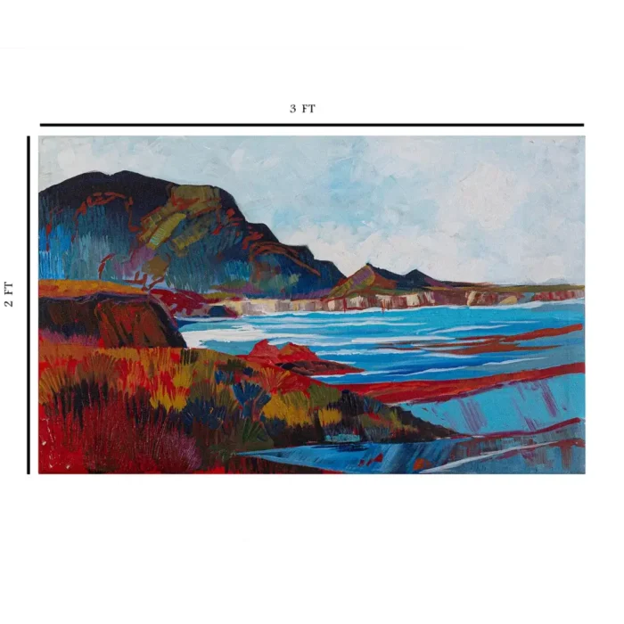 Framed Acrylic River Canvas Painting For Sale 3 x 2 Feet - Image 4