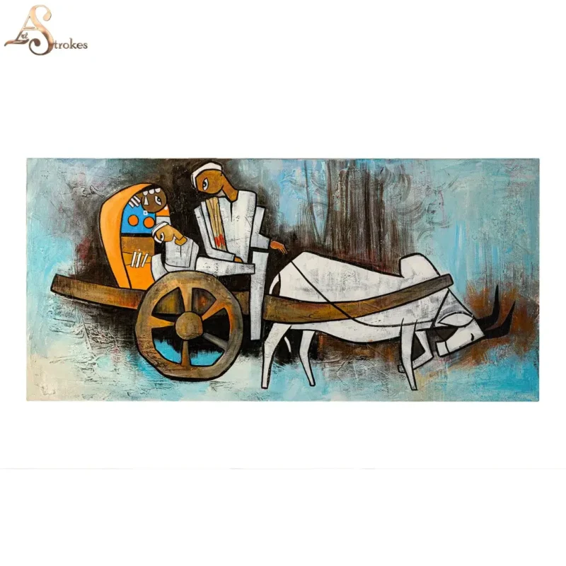 Bullock Cart Canvas Art Painting