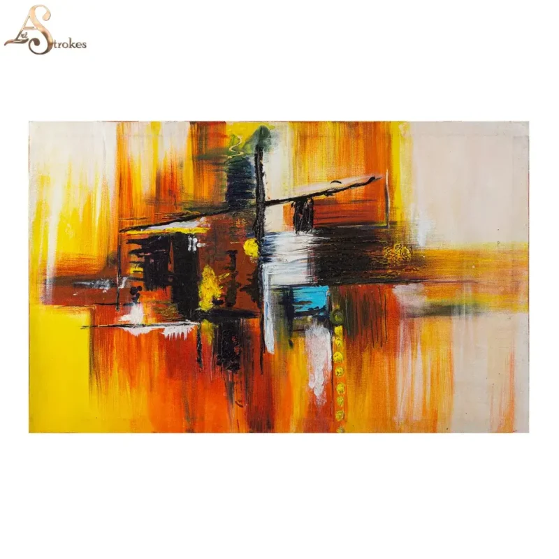 Hand Painted Vibrant Strokes Canvas Painting