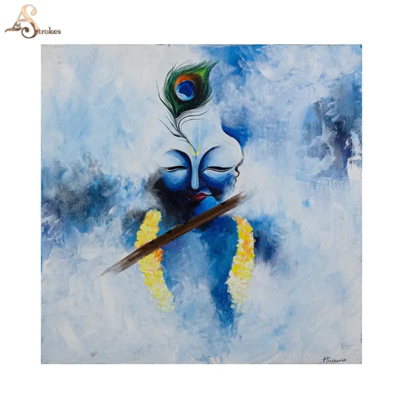 Krishna Abstract Modern Art Canvas Painting