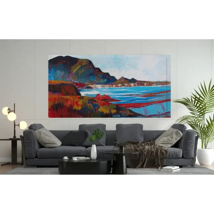 Framed Acrylic River Canvas Painting For Sale 3 x 2 Feet - Image 3