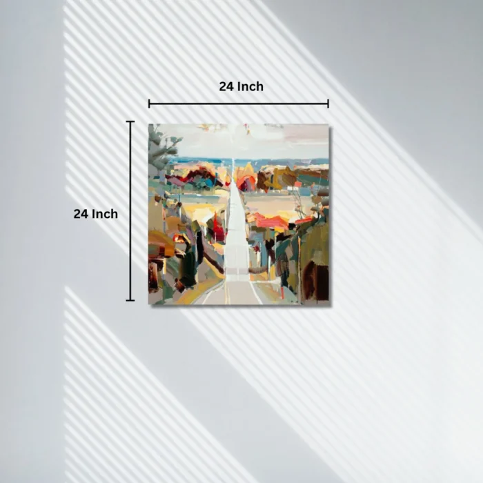 Pathway Canvas Acrylic Framed Painting For Sale 2 x 2 Feet - Image 3