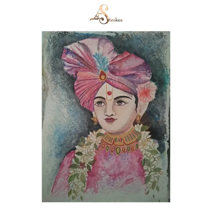 Bhagwan Swaminarayan Watercolor Painting