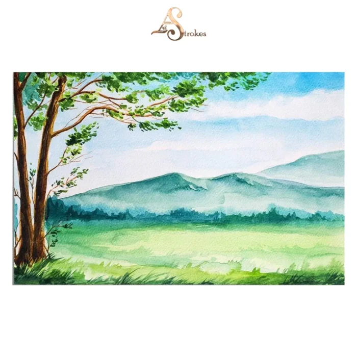 Springtime Symphony Beautiful Scenery Painting Watercolor